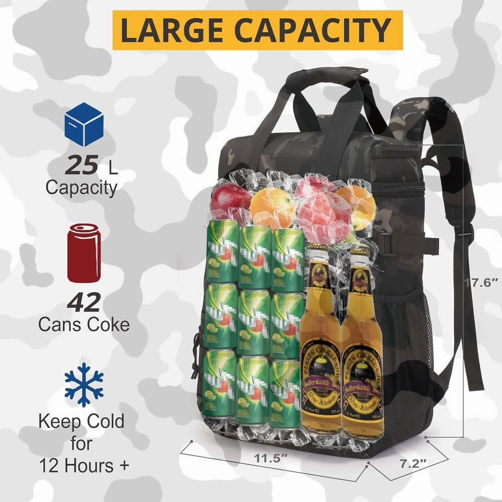 35L Tactical Backpack Cooler - Waterproof Insulated Soft Pack with MOLLE Straps
