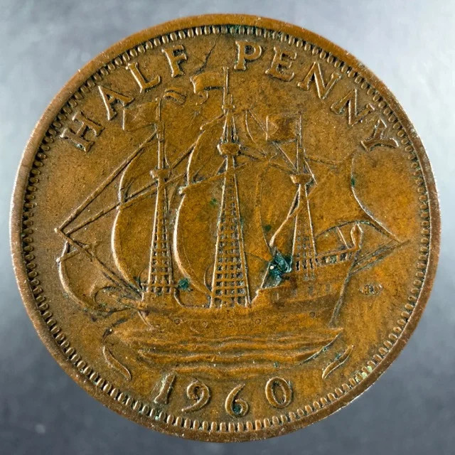 1960 Great Britain Half Penny Sharp Features