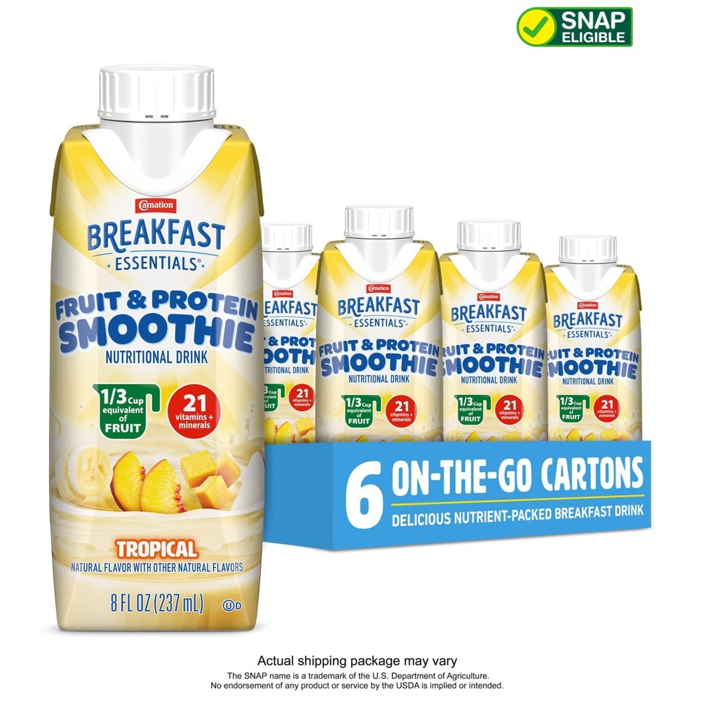 Carnation Breakfast Essentials Fruit & Protein Smoothie Nutritional Drink Shakes