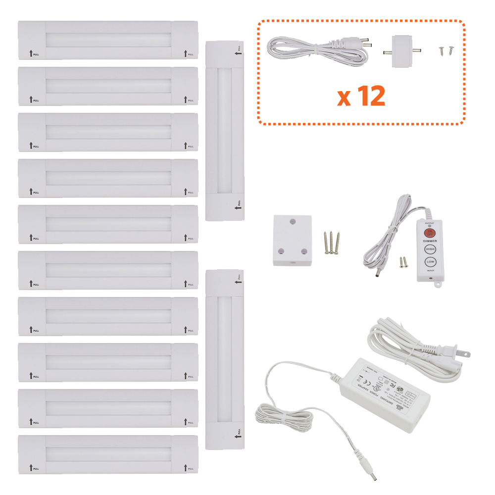 Lightkiwi X8546 Lilium 6" Cool White LED Under Cabinet Lighting - 12 Panel Kit