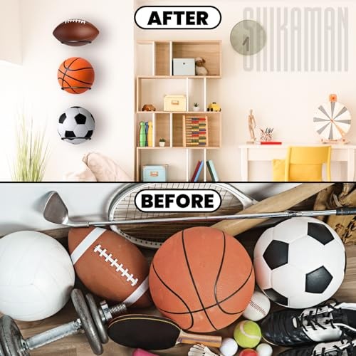 Wall Mount Basketball Holder Ball Storage 72 Pack