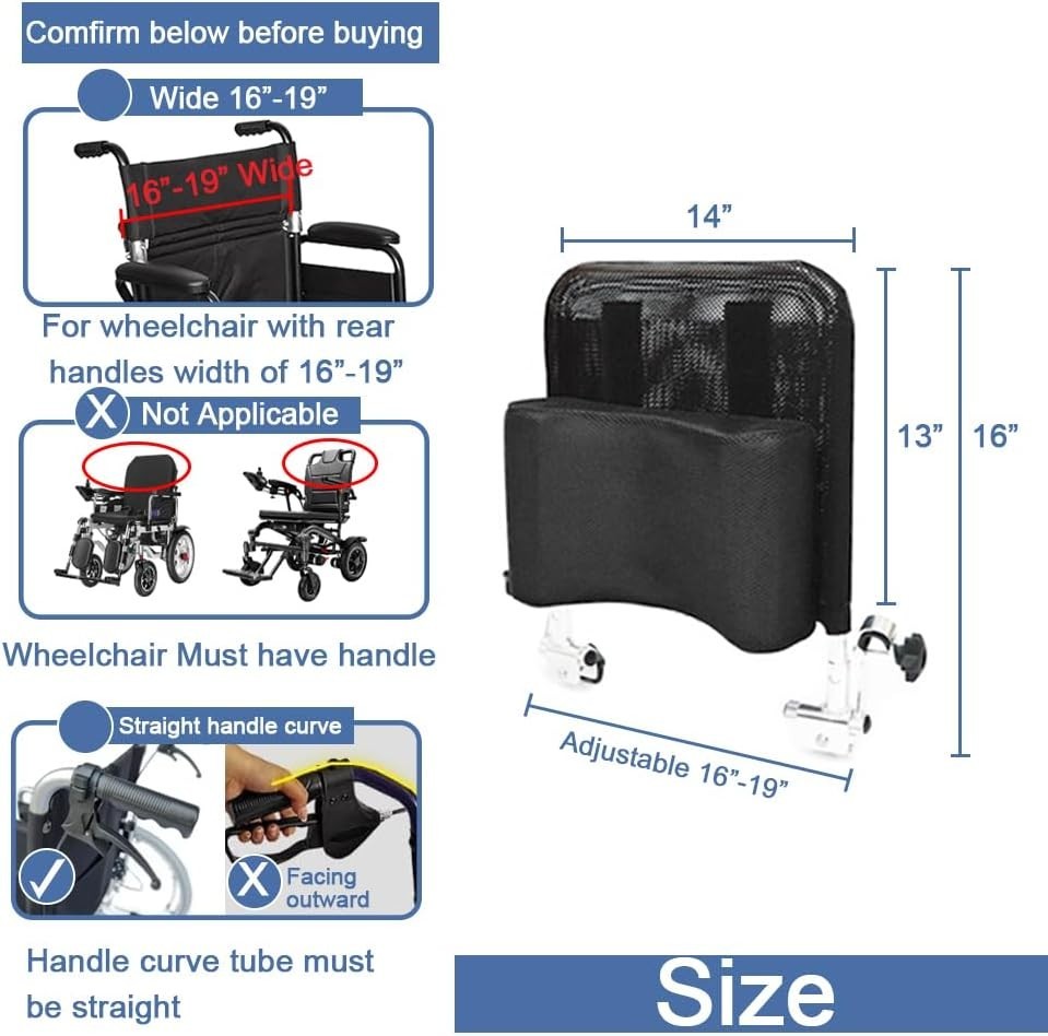 Adjustable Headrest Neck Support Pillow for Wheelchair Users, Soft Cushion