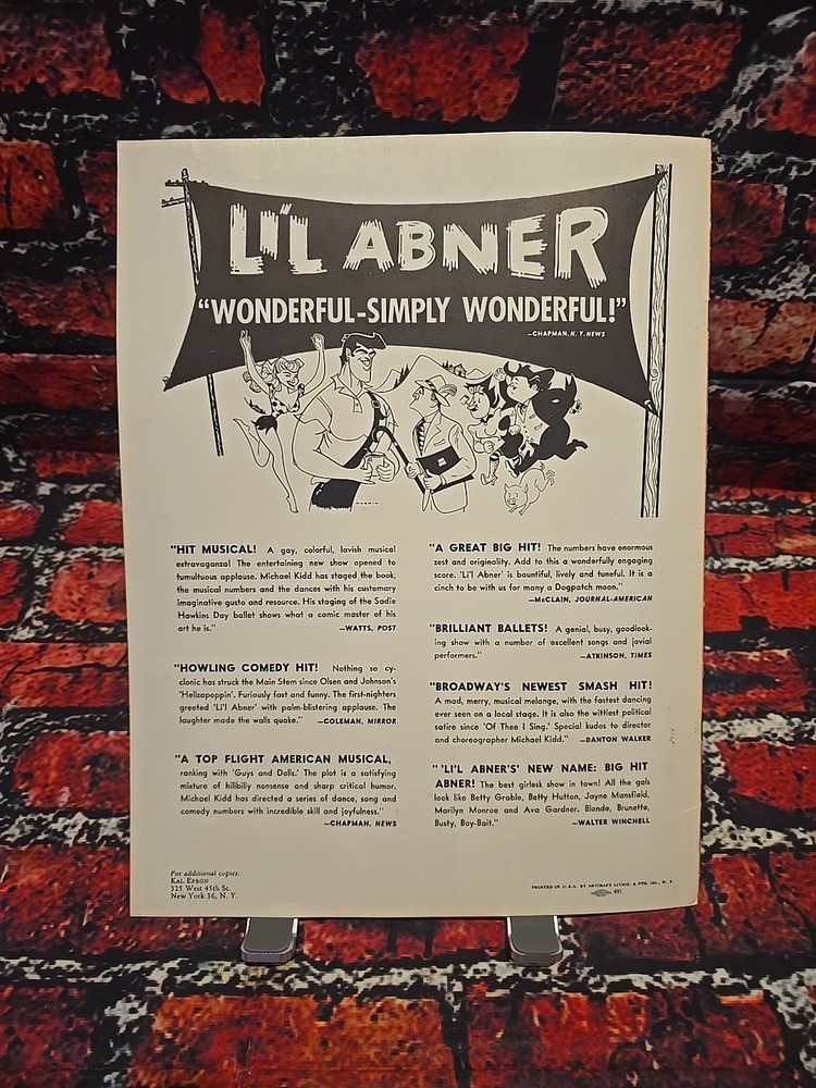 ORIGINAL Li'l Abner Playbill - EXCELLENT