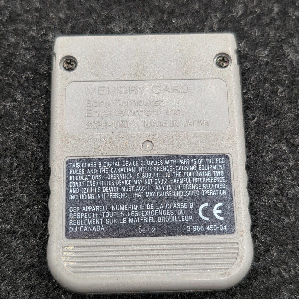Sony PlayStation 1 Memory Card SCPH-1020 Gray