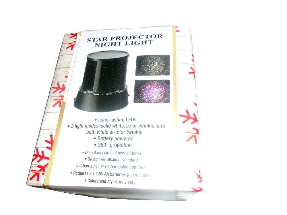 360 LED Star Projector Night Light LED 3 Light Modes Solid/Twinkle Battery Power