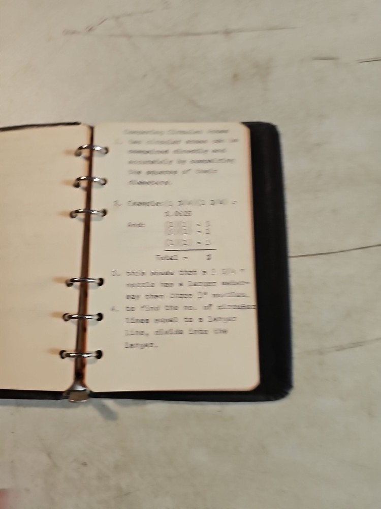 Vintage Firefighter Notebook. Hose, Flow, Pressure And Other Interesting Notes