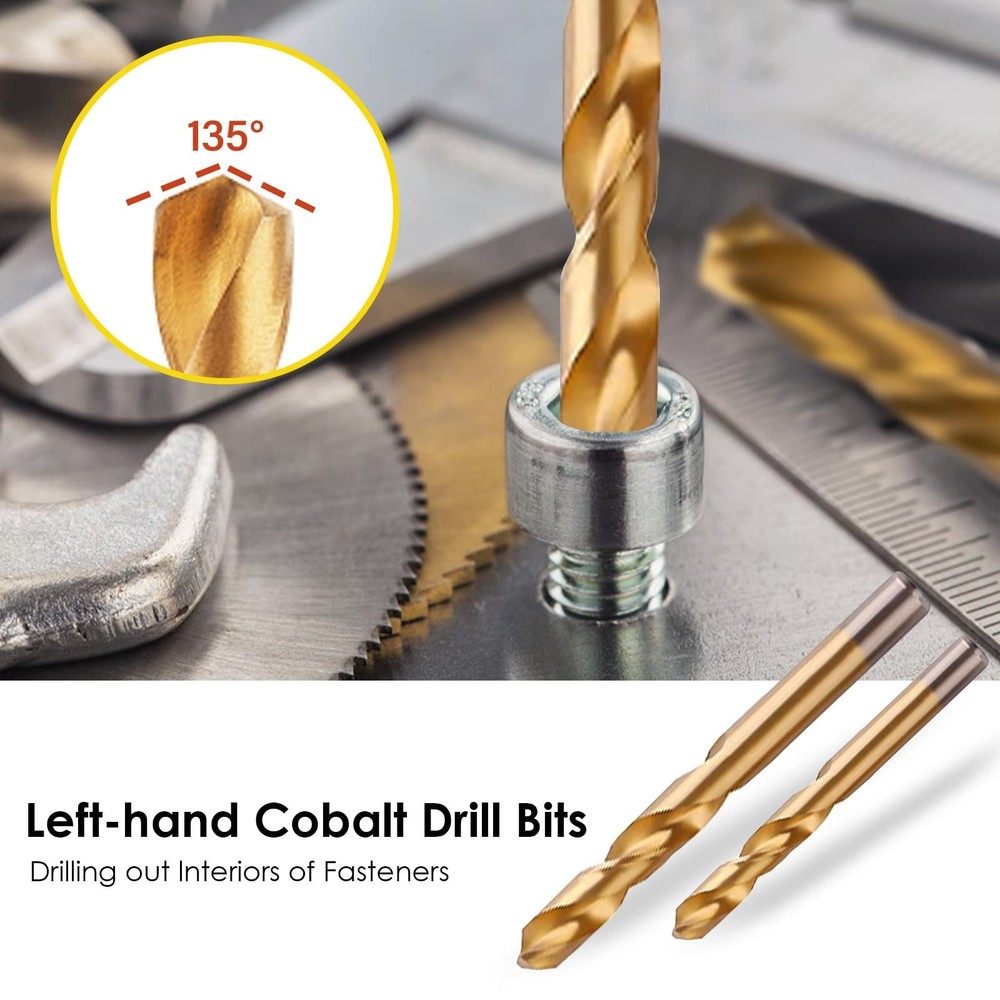 Topec Bolt Extractor Kit, 29 Piece Screw Extractor and Left Hand Drill Bit Se...