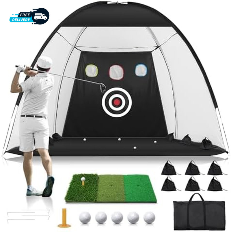 Golf Net: 10X7Ft Golf Practice Net for Backyard Driving Hitting Net