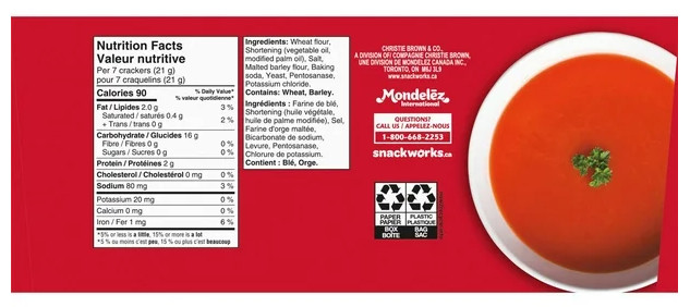 Premium Plus Unsalted Tops Crackers, 900g (2 Pack)