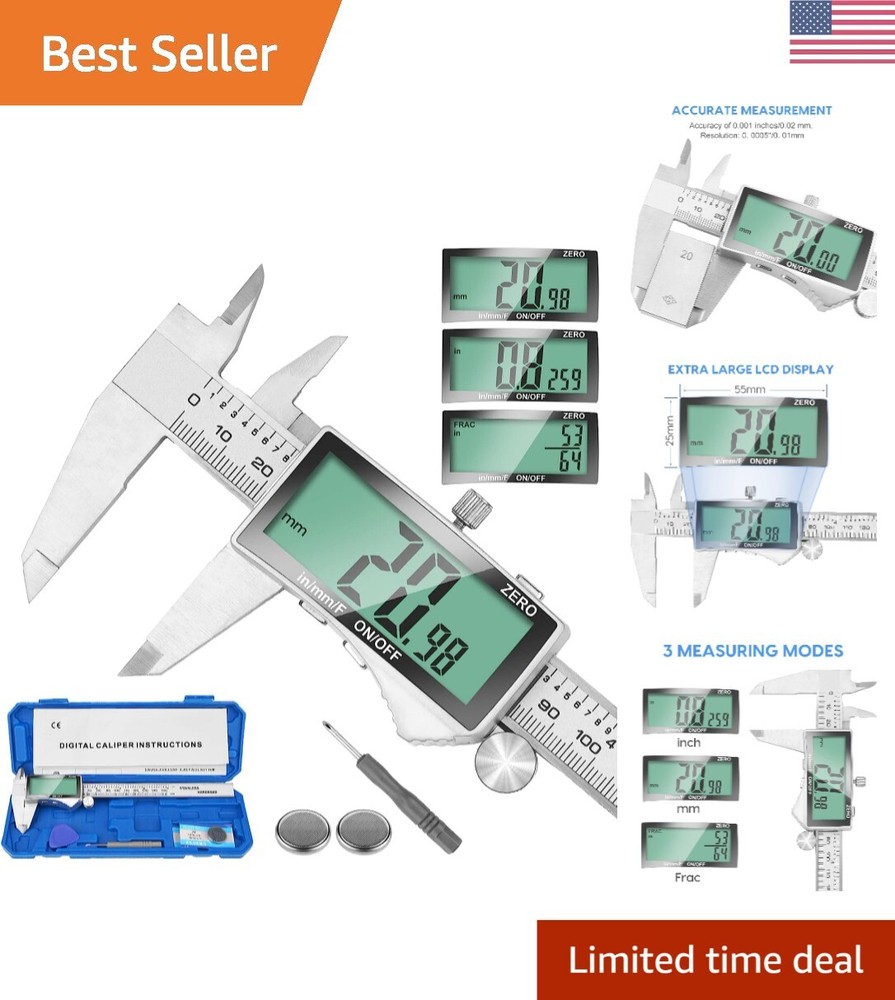 Precise Digital Caliper - Multi-functional Measuring Tool - Extra Screen