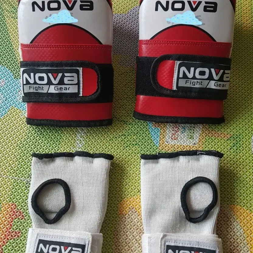 NOVA Boxing Gloves & Easy Hand Wraps, Regular Size, Pre-Owned