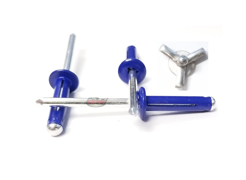 Dark Blue 3/16" Small Head Tri-Fold Exploding Aluminum Mandrel Pop Rivets 250...
