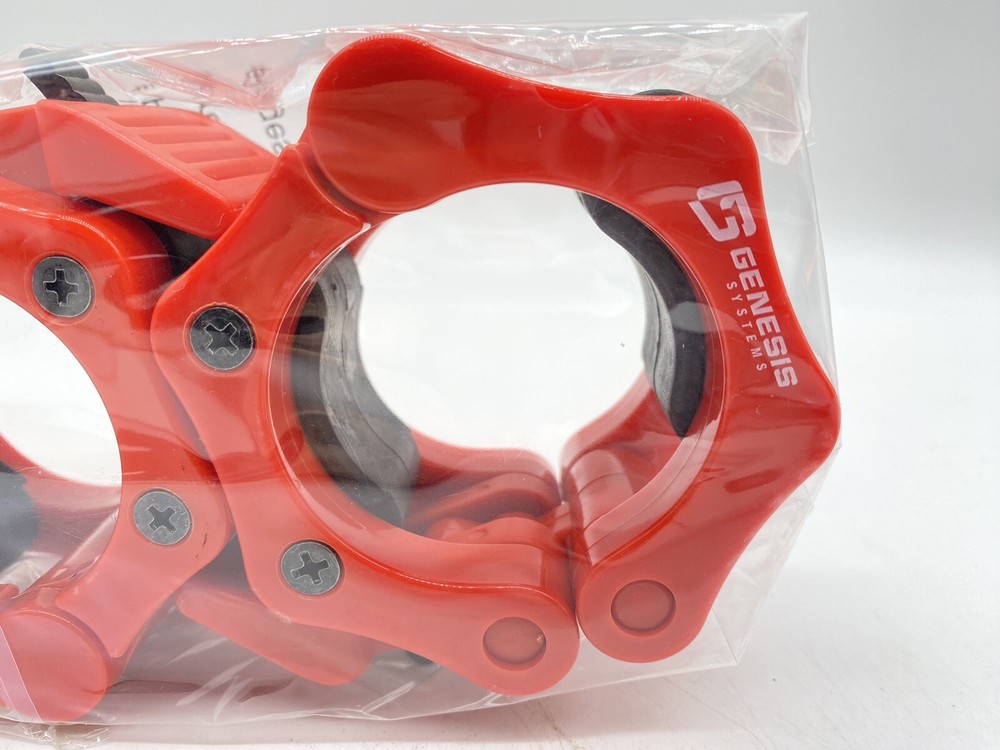 Genesis Systems - 2" Olympic Barbell Clamps - Quick Release - Red