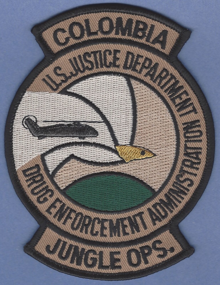 DEA COLOMBIA JUNGLE OPERATIONS AIRSHIP SHOULDER PATCH TAN