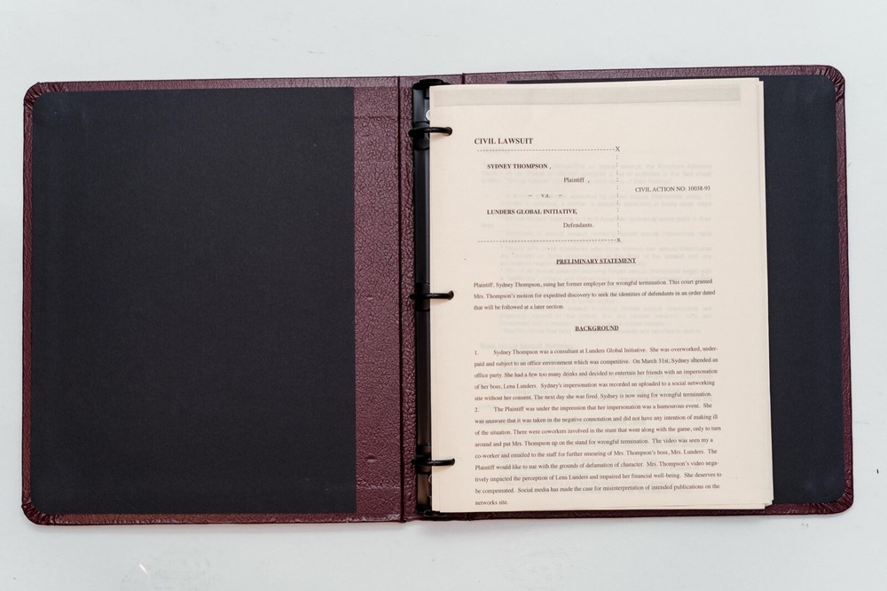 Original TV show prop: Mike's Mock trial case folder