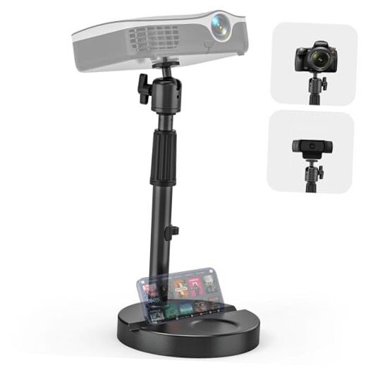 Desktop Projector Stand Table, 11" - 17.7" Extendable Height Stand with Heavy