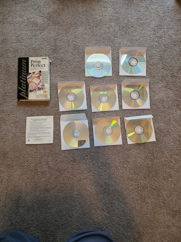 Print Perfect Platinum Swift Software Desktop Publishing 8 Discs Open Box