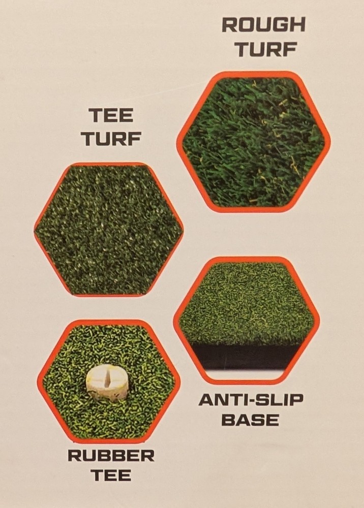 Cipton Dual Turf Golf Hitting Practice Mat - Tee & Rough Hitting Surfaces - NEW