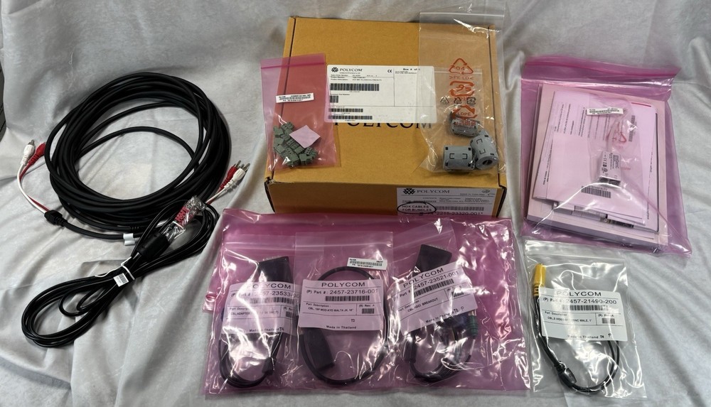 Polycom HDX Cable & Accessory Cord Bundle Kit – Open Box – Includes Cables, Docs