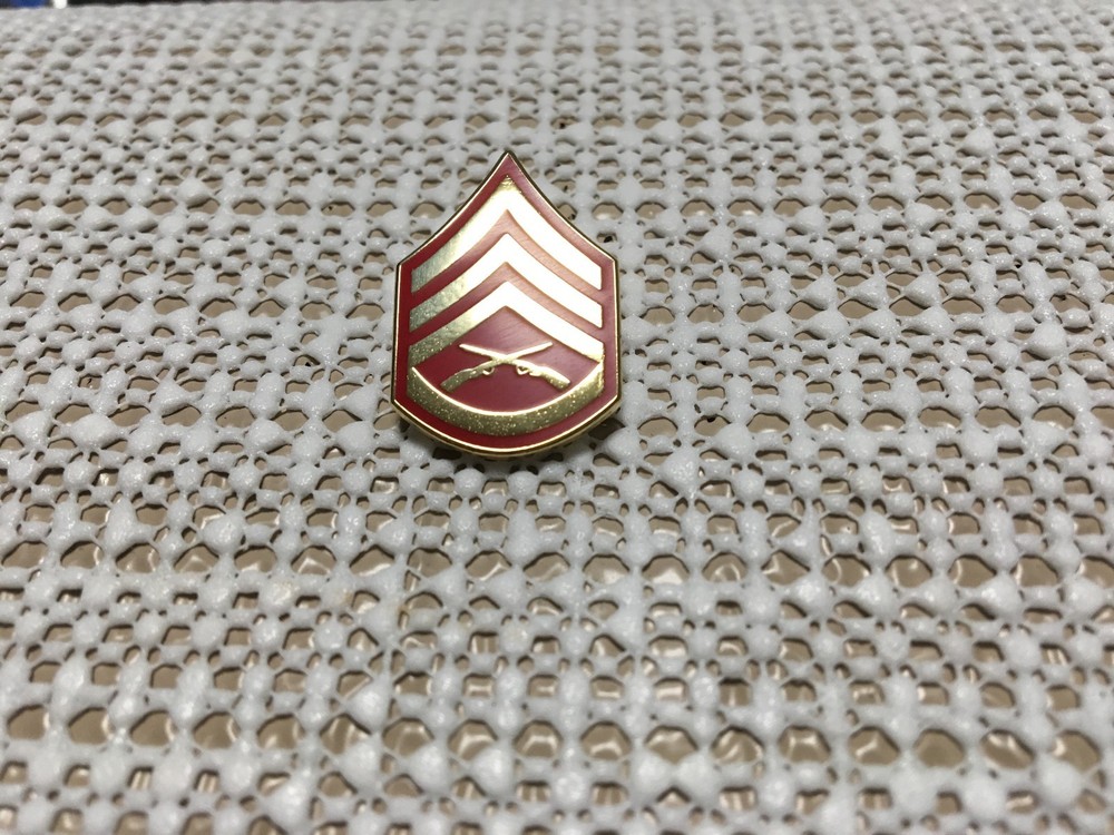 USMC E-6 STAFF SERGEANT RANK HAT PIN