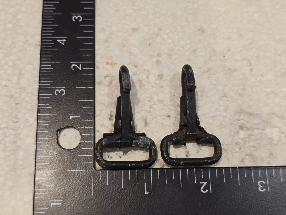Original US Military Web Gear Snap Hooks Pair Short (#4425)