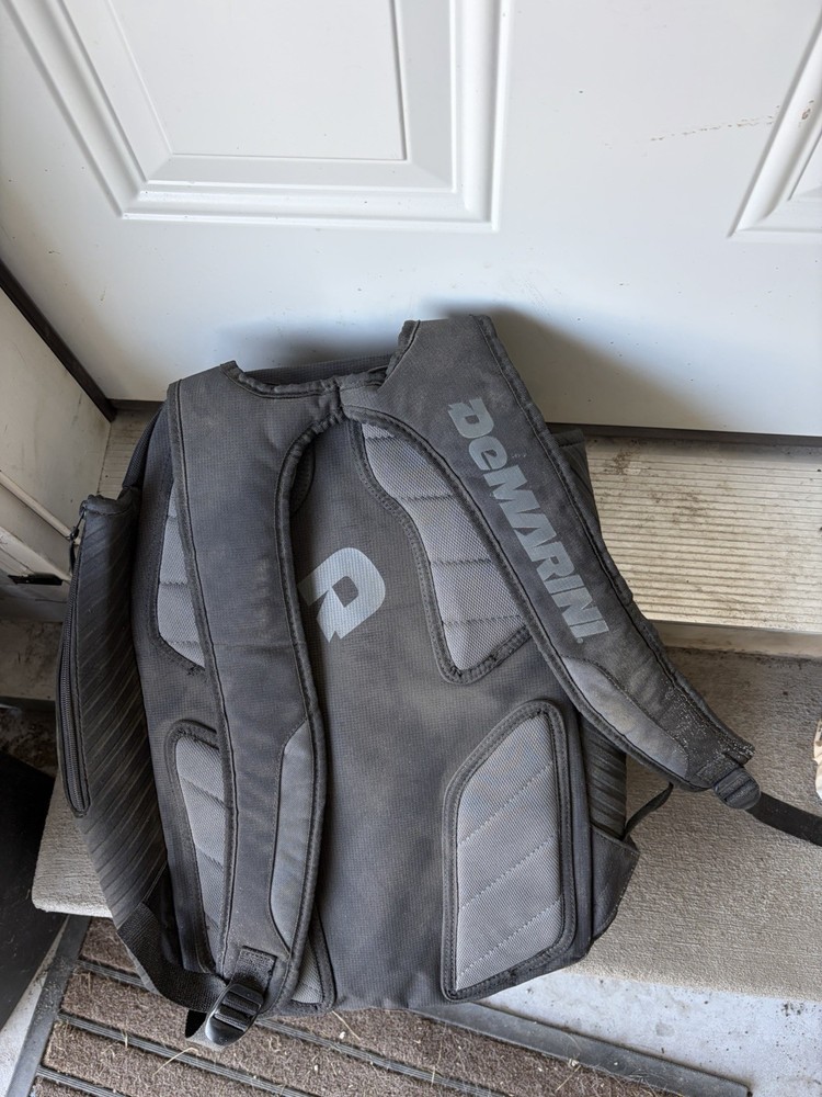 DeMarini Black Gray Baseball Backpack Polyester Zip Shoulder Strap