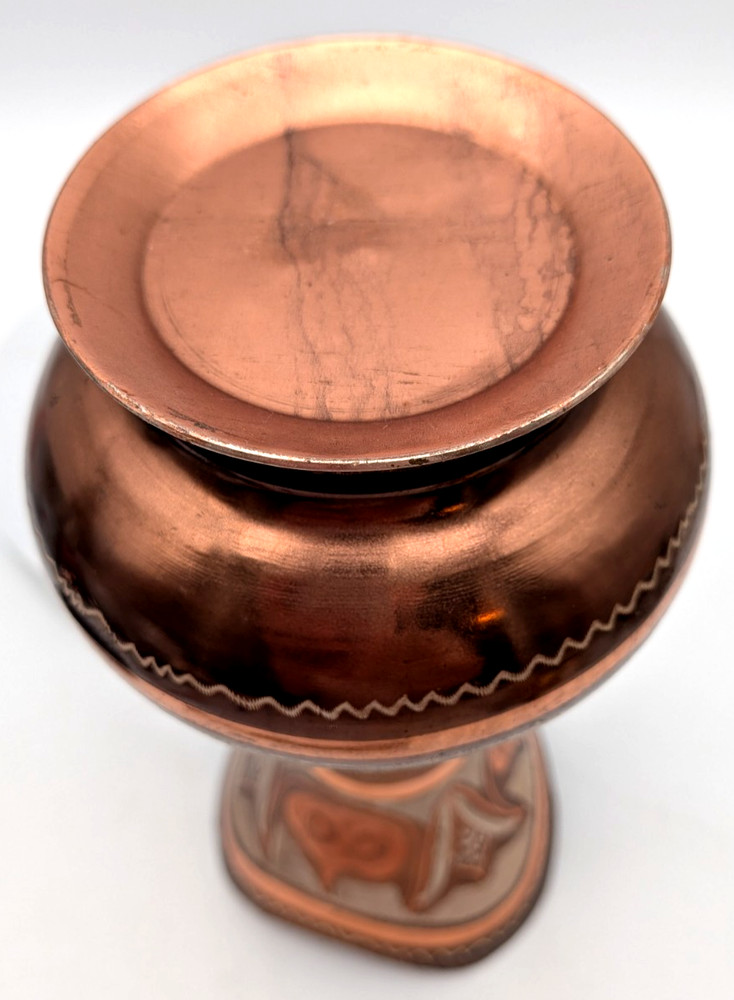 Turkish Etched Copper Vase