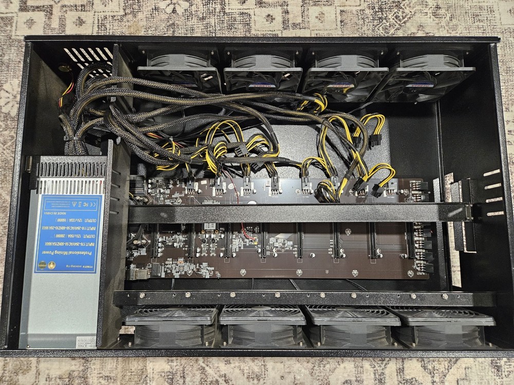 VTRETU 8 GPU Mining Rig Server Case for Crypto Miners