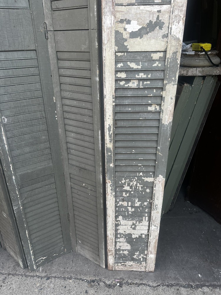 MASSIVE 8 panel shutter screen c1890 - 88” h x 75.5” wide - louvered & hinged