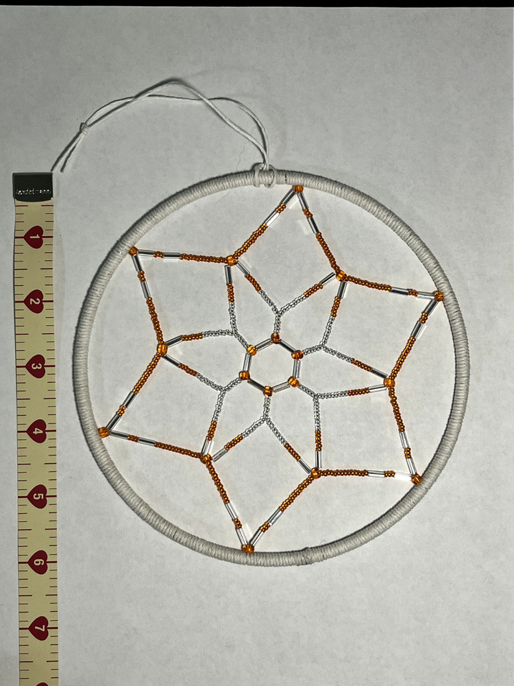 Orange Beaded Star Suncatcher