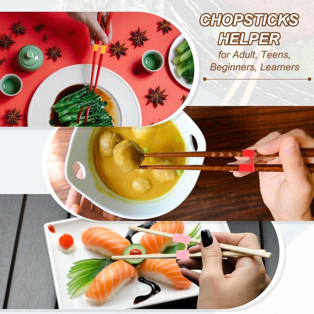 10Pcs Chopsticks Helper Reusable Training Chopstick Connector Sky Blue
