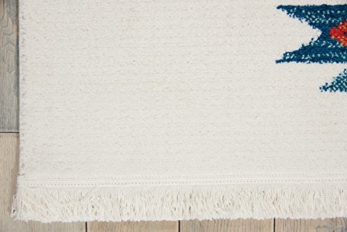 Transitional Decor Transitional White 5'3'' x 7'6'' Area-Rug, Easy-Cleaning,