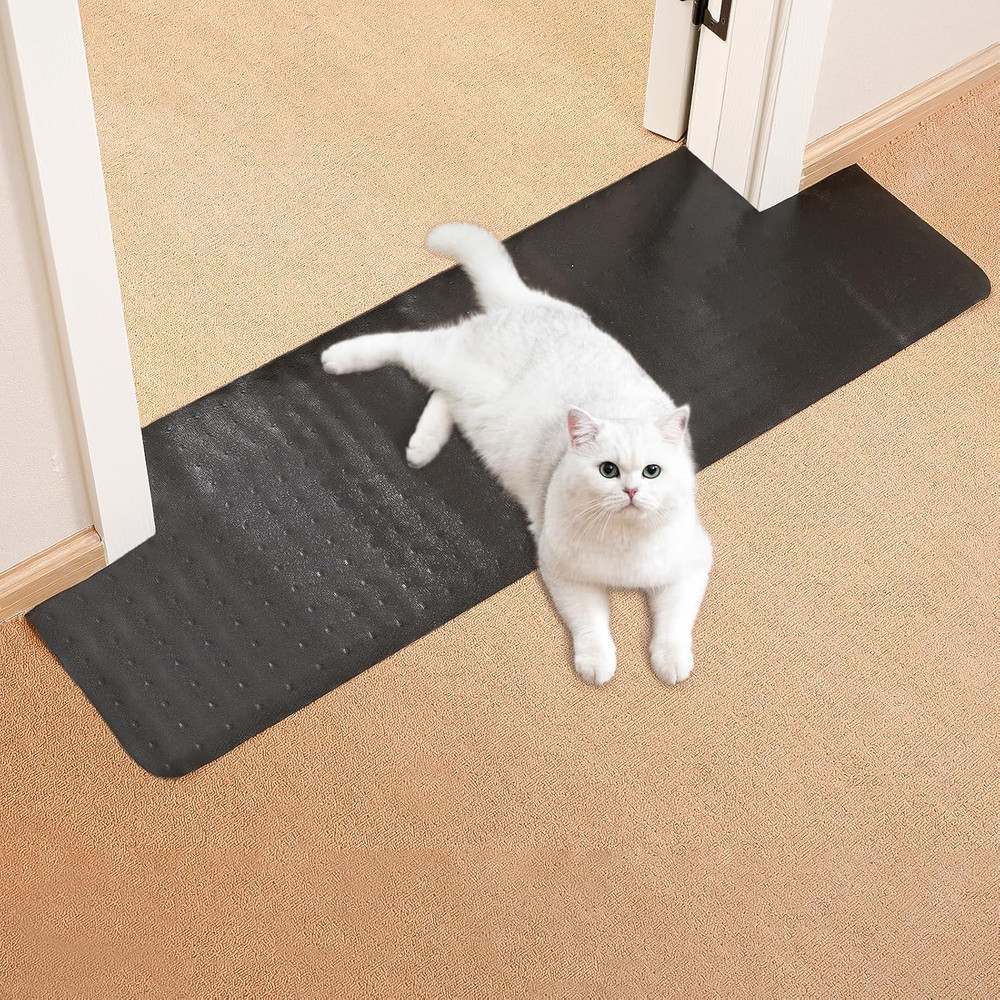 Carpet Protector for Pets 3.6FT Black round Corner Plastic Under Door Cat Carpet