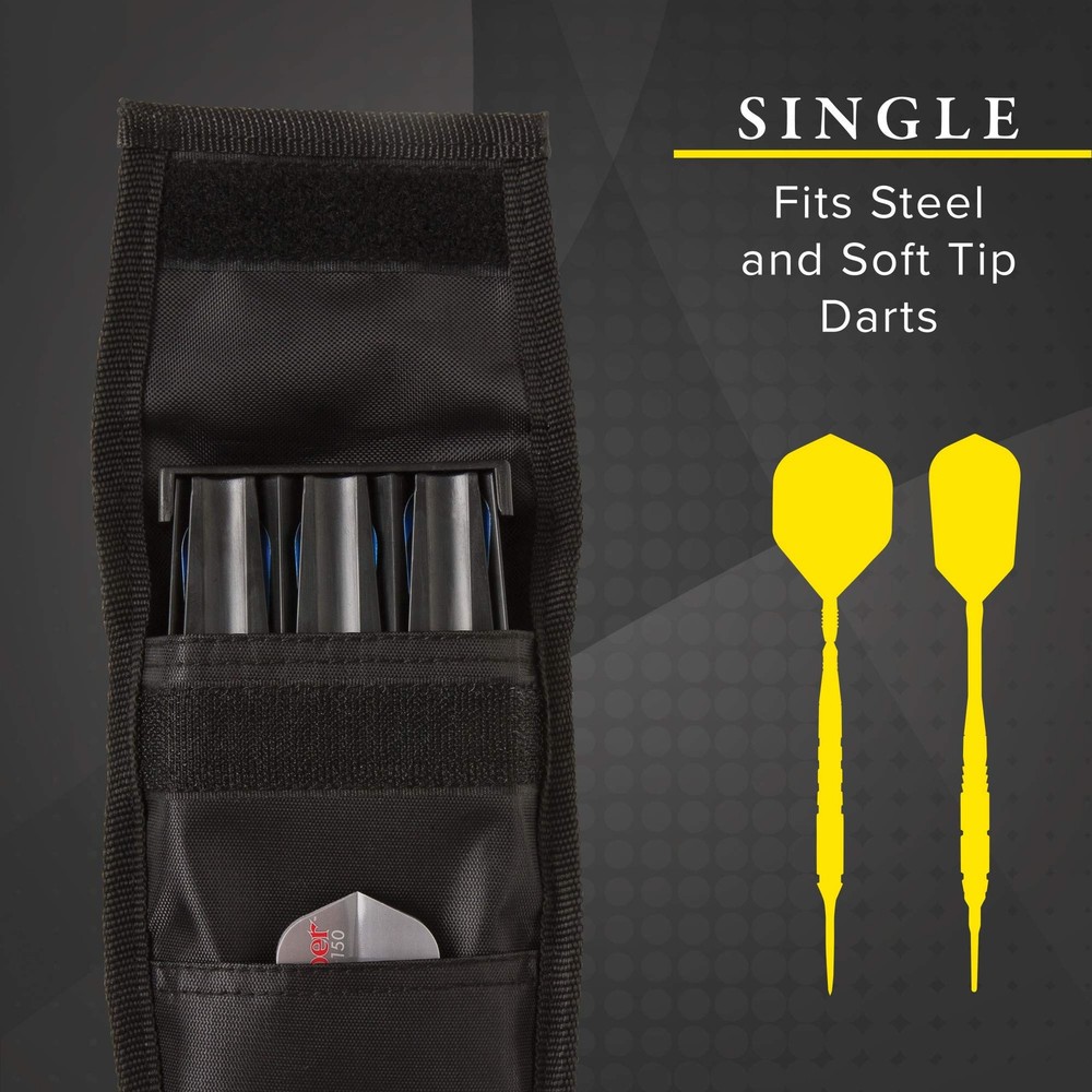 Casemaster Single Black Dart Case with Solid Plastic Insert and Flexible,