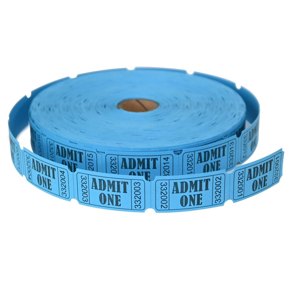 2000 Blue Raffle Tickets with Perforations and Consecutive Numbers,Single Tic...