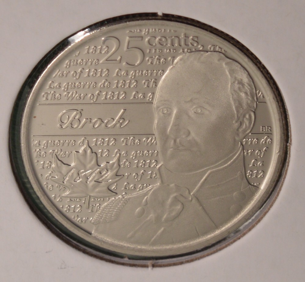 2012 CANADA 25¢ - BROCK -  PLAIN - BU From Mint Roll