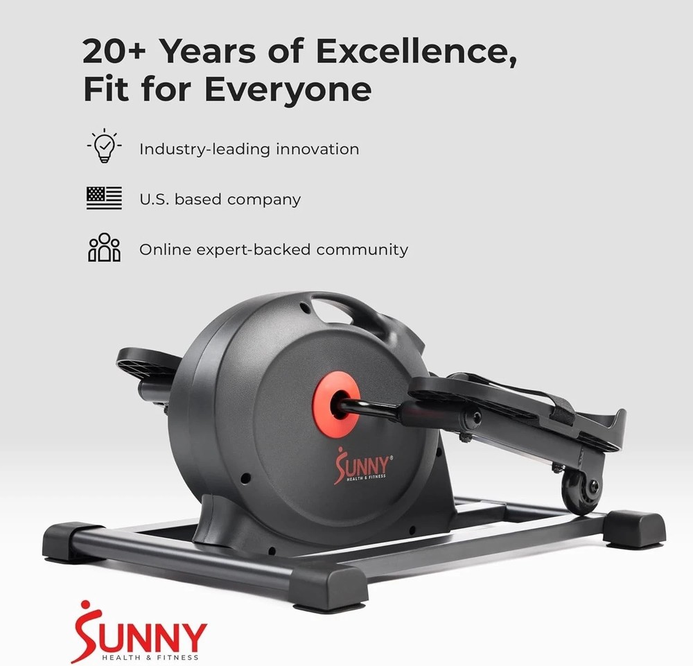 Sit and Pedal Mini Elliptical - Bluetooth Enabled, Adjustable, Safe for Seniors