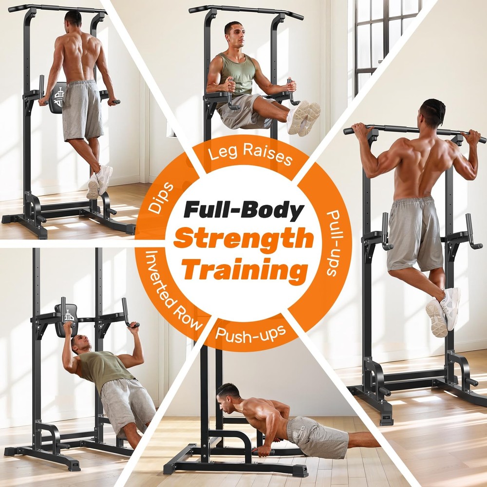 Pull up Bar, Multi-Function Power Tower Dip Station with Upgraded Adjustable ...
