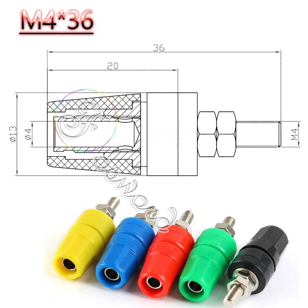 Φ4 Banana Plug Jack Binding Post Male Socket Terminal Panel Speaker Coupler Lot