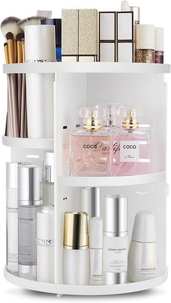360 Rotating Makeup Organizer, DIY Adjustable Spinning Holder,