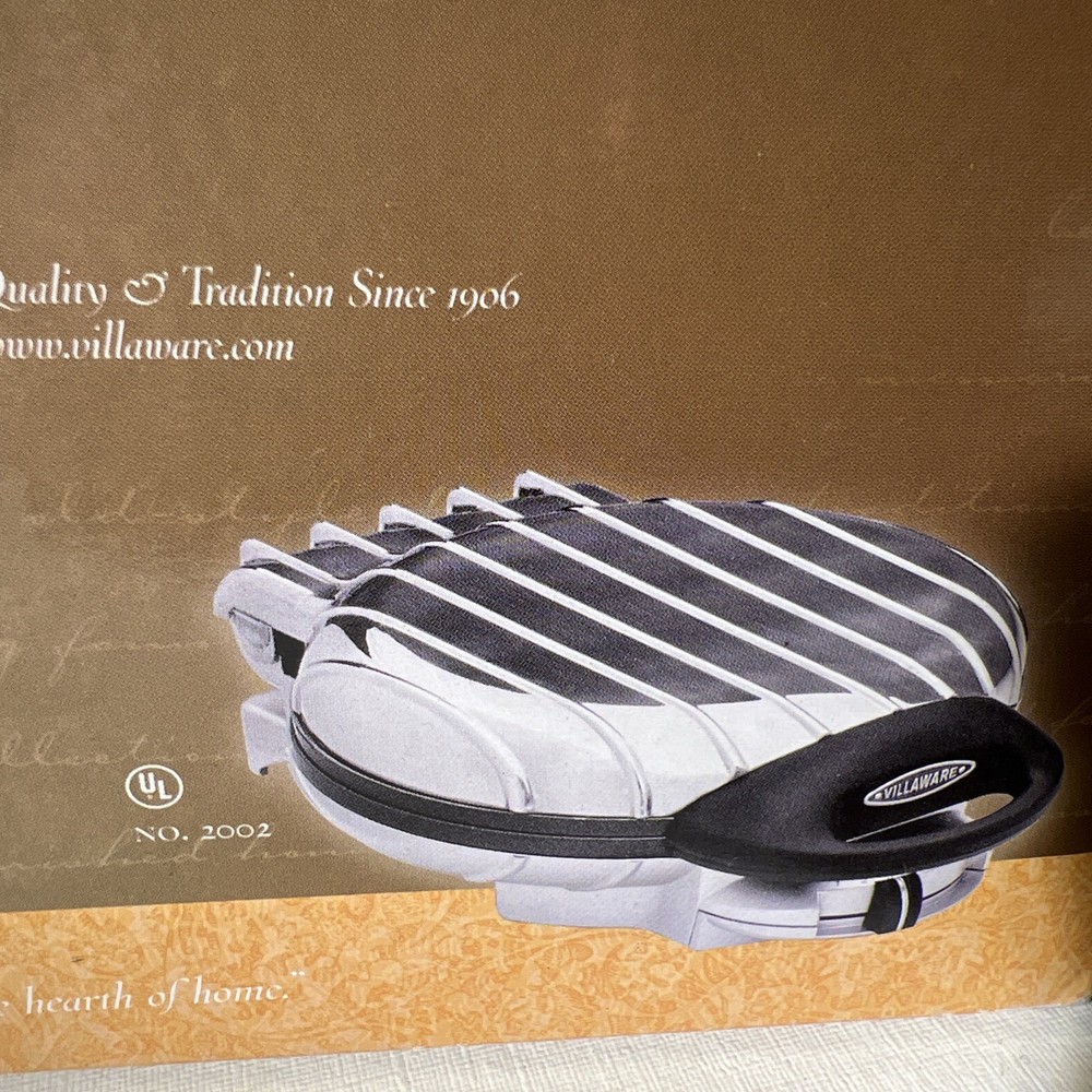 Vintage VillaWare UNO Belgian Waffle Maker Model 2002 New in Box