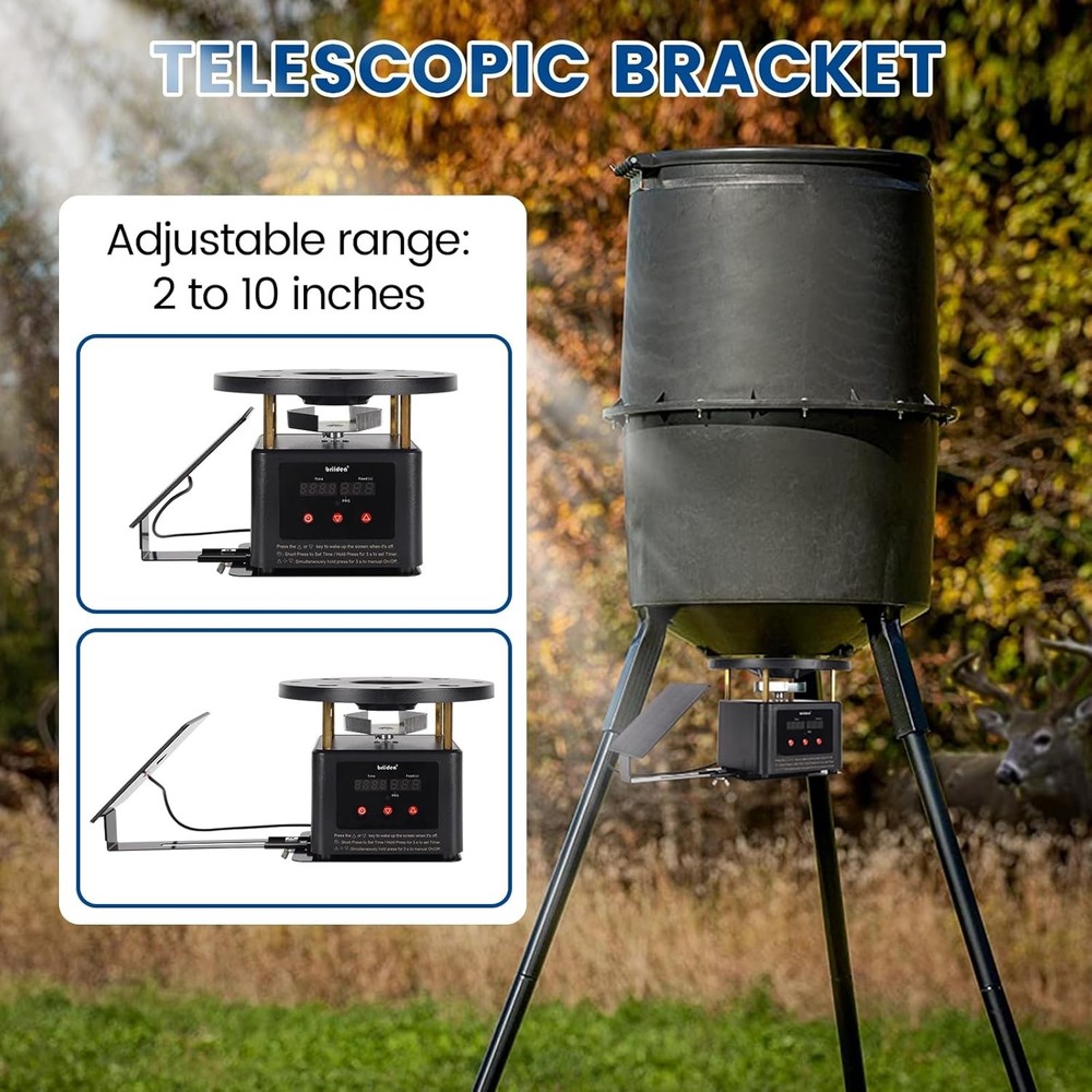 Deer Feeder Timer with Integrated Solar Panel, Digital Automatic Deer Feeder Mot