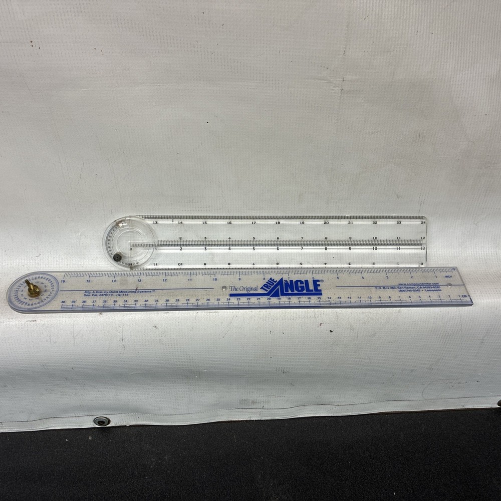 Quint Measuring Systems 18” True Angle + 24” Magnifier Angle Clear Rulers