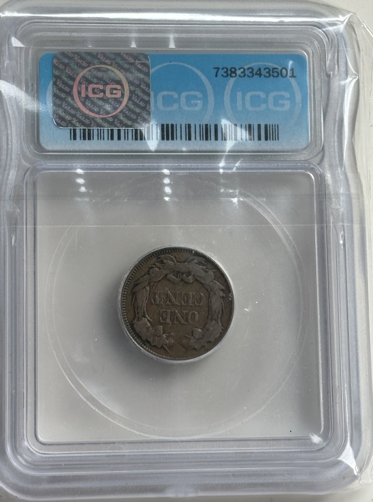 1857 Flying Eagle Cent 1c ICG VG10 Problem Free Beauty!