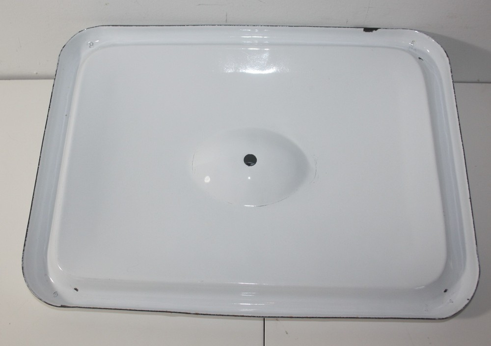 White Enamelware Replacement Lid Rectangle 11.75X8.75