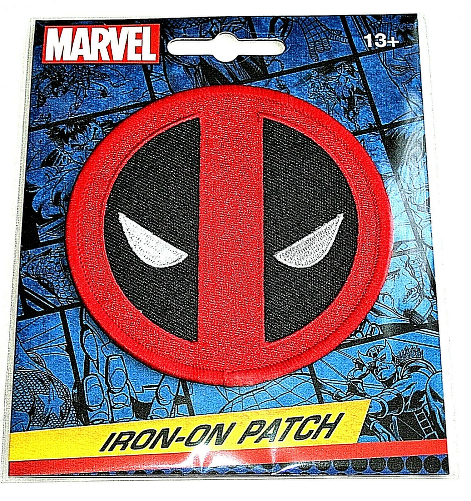 Official Marvel Comics Deadpool Red Iron-On Cloth Jacket Patch New in Package