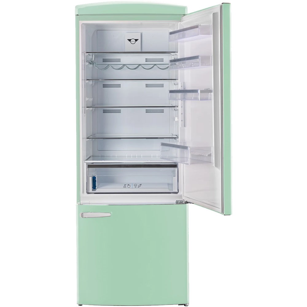 UNIQUE Classic Retro 455L 17 cu. ft. Bottom Mount Refrigerator - Summer Mint
