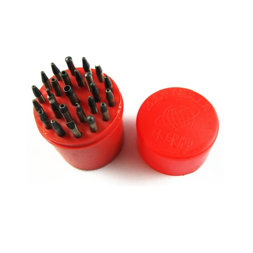 Assorted 25 Sizes Tips Set Punches Staking Watch Repair Punching Tool Set B