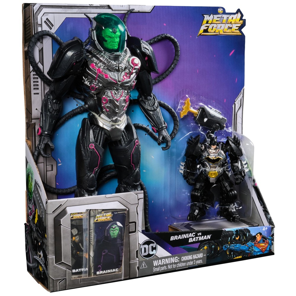 DC Comics, Metal Force Brainiac vs. Batman Action Figure One Size, Multicolor