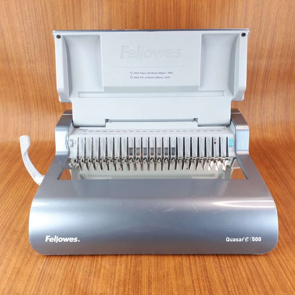 Fellowes Quasar E 500 CRC52169 Electric Comb Binding/Punching Machine 500-Sheet